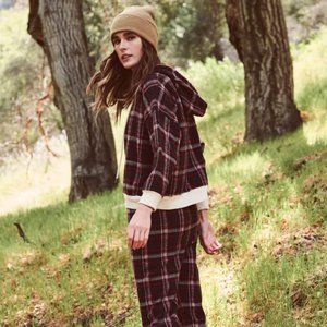 *NWT* THE GREAT Teammate Hoodie Cedar House Plaid (Size 0)